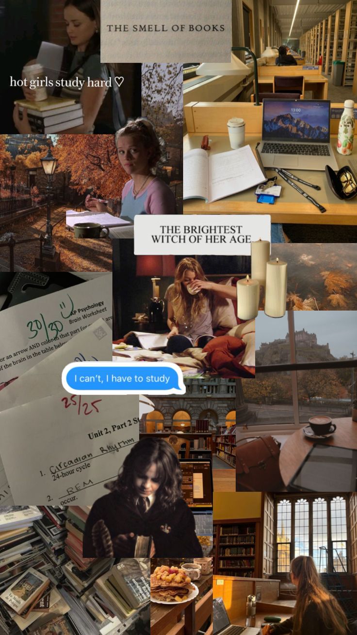 a collage of books and pictures with the caption that reads, i don't have to study