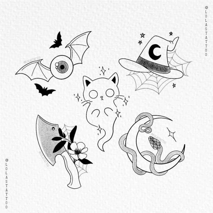 an image of halloween tattoos on paper