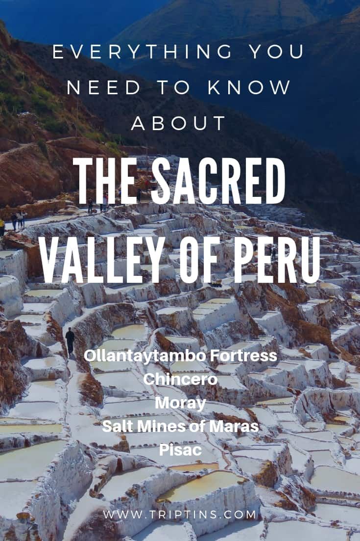 the sacred valley of peru with text overlay that reads everything you need to know about the sacred valley of peru