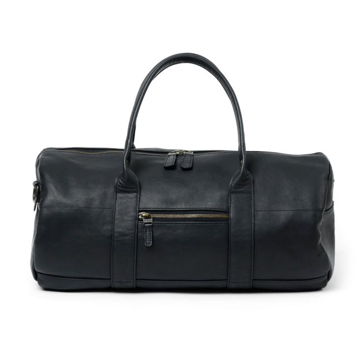 Image 1 Business Weekender Bag With Zipper Closure In Black, Business Black Weekender Bag With Zipper, Classic Black Duffle Bag For Overnight Trips, Modern Duffle Bag With Zipper For Overnight Trips, Business Black Weekender Bag With Zipper Closure, Sporty Leather Travel Bag With Luggage Sleeve, Casual Black Travel Bag With Leather Trim, Black Travel Bag With Zipper For Overnight Trips, Casual Black Weekender Bag With Leather Trim