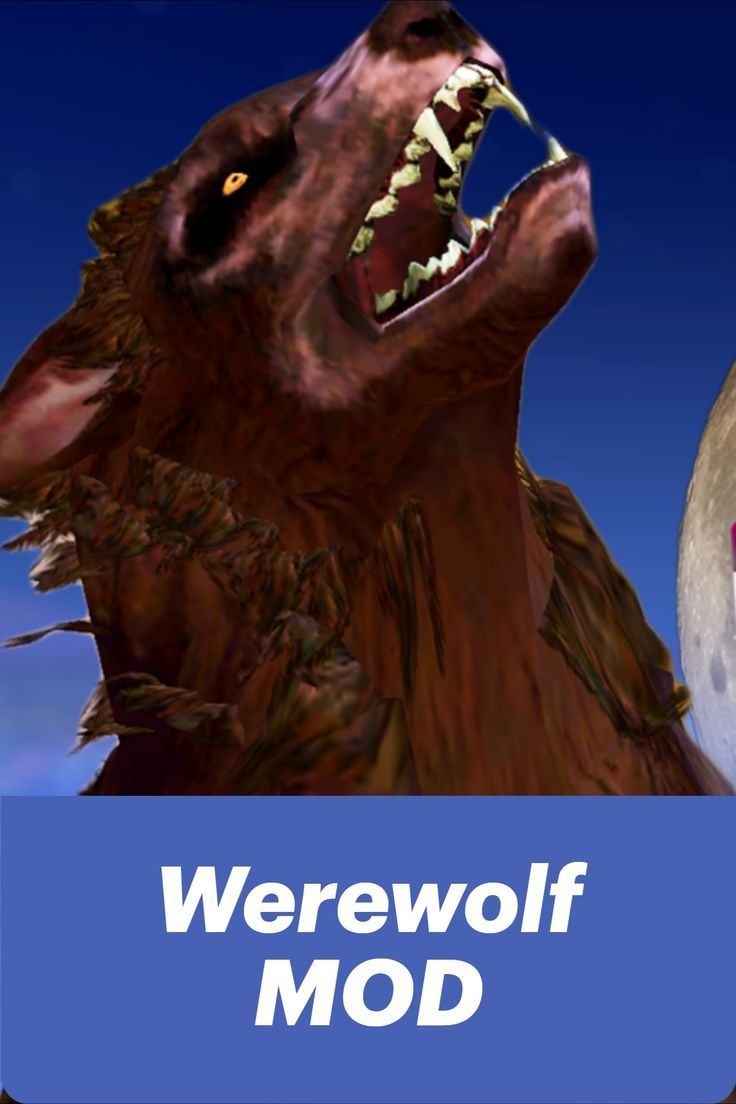 an animal with its mouth open in front of the moon and text werewolves modd