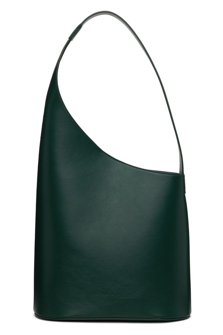 Aesther Ekme: Green Lune Tote | SSENSE Green Leather-lined Tote Shoulder Bag, Green Leather Lined Tote Shoulder Bag, Green Tote Shoulder Bag With Leather Lining, Green Top Handle Shoulder Bag With Leather Lining, Modern Green Shoulder Bag With Leather Lining, Green Office Bags With Leather Lining, Green Leather-lined Shoulder Bag For Shopping, Green Satchel Shoulder Bag With Leather Lining, Green Shoulder Bag With Leather Lining For Shopping