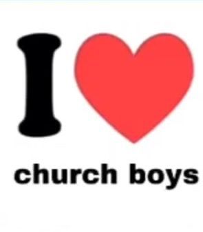 an i love church boys sticker with the word, i love church boys on it