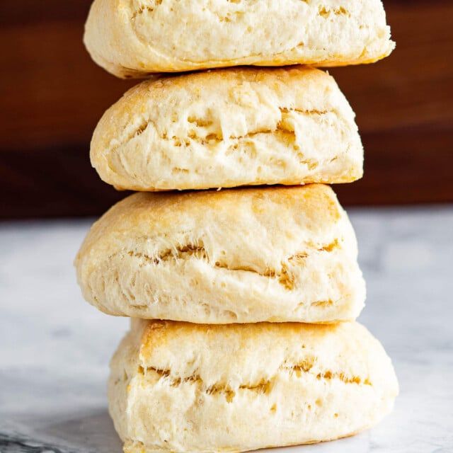 three biscuits stacked on top of each other