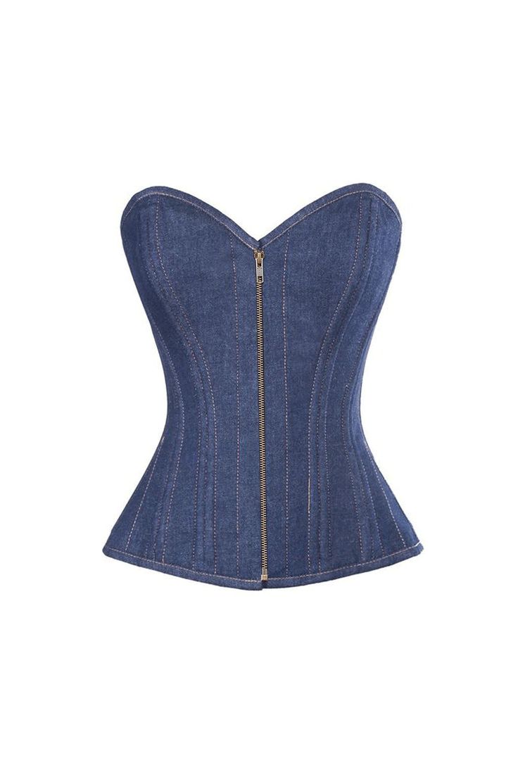 Ladies Sexy Denim Front Zip Corset with Wire Boning with Lace UpStyle # LL2300This sexy corset can be worn under your favorite blazer or jacket.Pair it up with your jeans or skirtMade in Pakistan Sized Small Medium Large XLarge 1x/2x 3x/4x Fitted Zipper Closure Corset For Spring, Fitted Corset With Zipper For Spring, Fitted Spring Corset With Zipper Closure, Fitted Zipper Corset For Spring, Denim Blue High Waist Corset, Fitted Overbust Corset With Zipper Closure, Fitted High Waist Denim Blue Corset, Denim Blue High Waist Fitted Corset, Fitted Underbust Corset With Zipper Closure