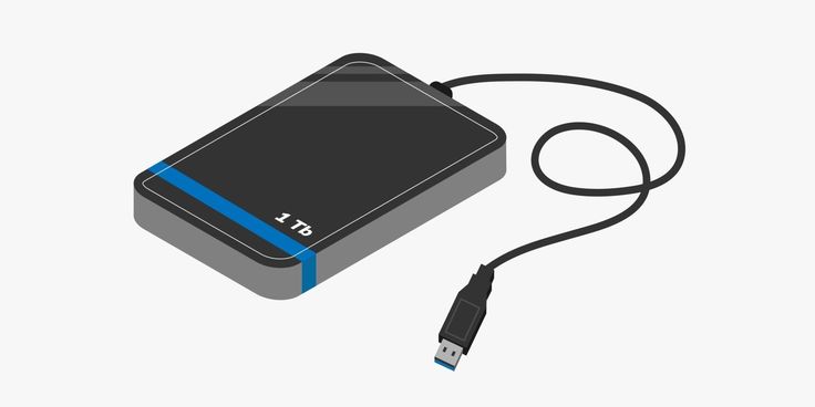 an external hard drive connected to a usb cable