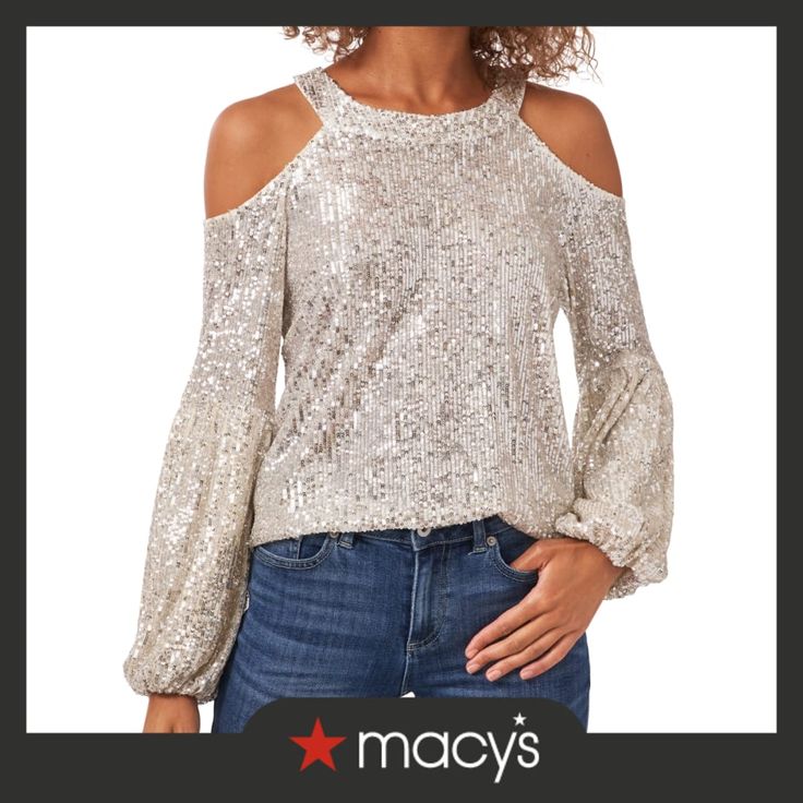 in stock Sequin Blouse, Cold Shoulder Long Sleeve, Cold Shoulder Blouse, Matching Family Outfits, Cold Shoulder Top, Family Outfits, Sleeves (women), Women Long Sleeve, Cold Shoulder