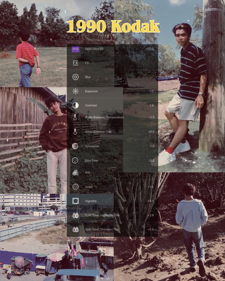 an advertisement for kodak's catalog featuring men in shorts and polo shirts, standing on the side of a fence