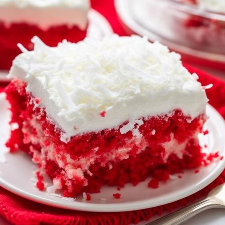 a piece of red velvet cake on a plate