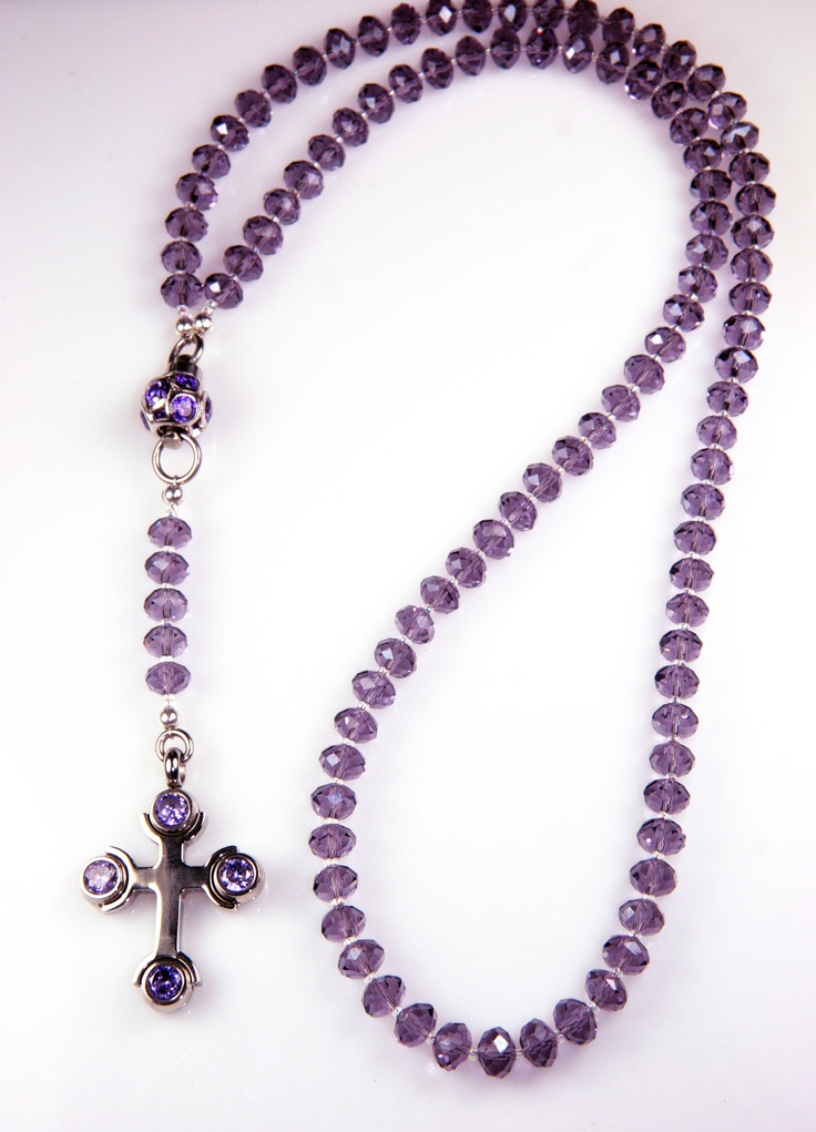 Rosary Cute Rosary Necklace, Purple Rosary, Black Amethyst, Christian Wedding, Western Jewelry, Seed Bead Jewelry, Rosary, Seed Beads, Wedding Jewelry