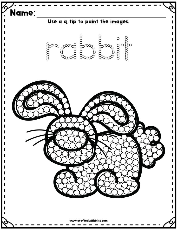 a printable worksheet with the word rabbit in it's center and its name