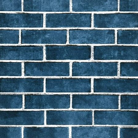 a blue brick wall is shown in this image