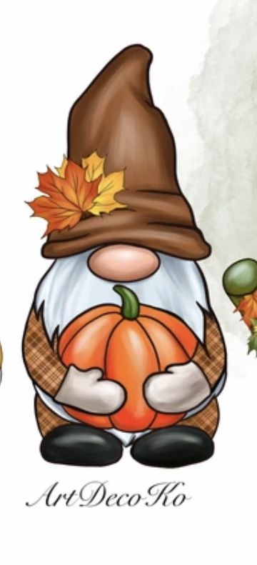 an image of a gnome holding a pumpkin