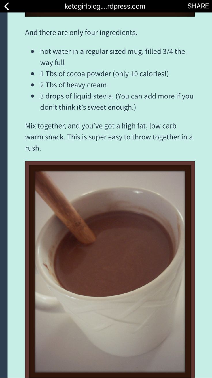 a cup of hot chocolate is shown with the caption below that reads, and there are only four ingredients