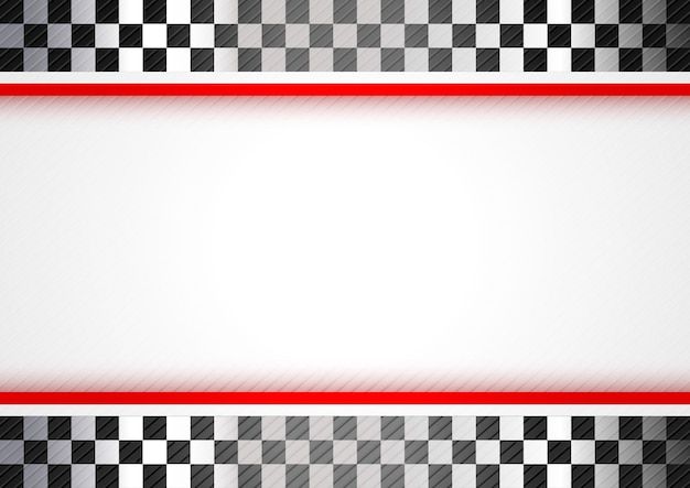 a black and white checkered border with red trim