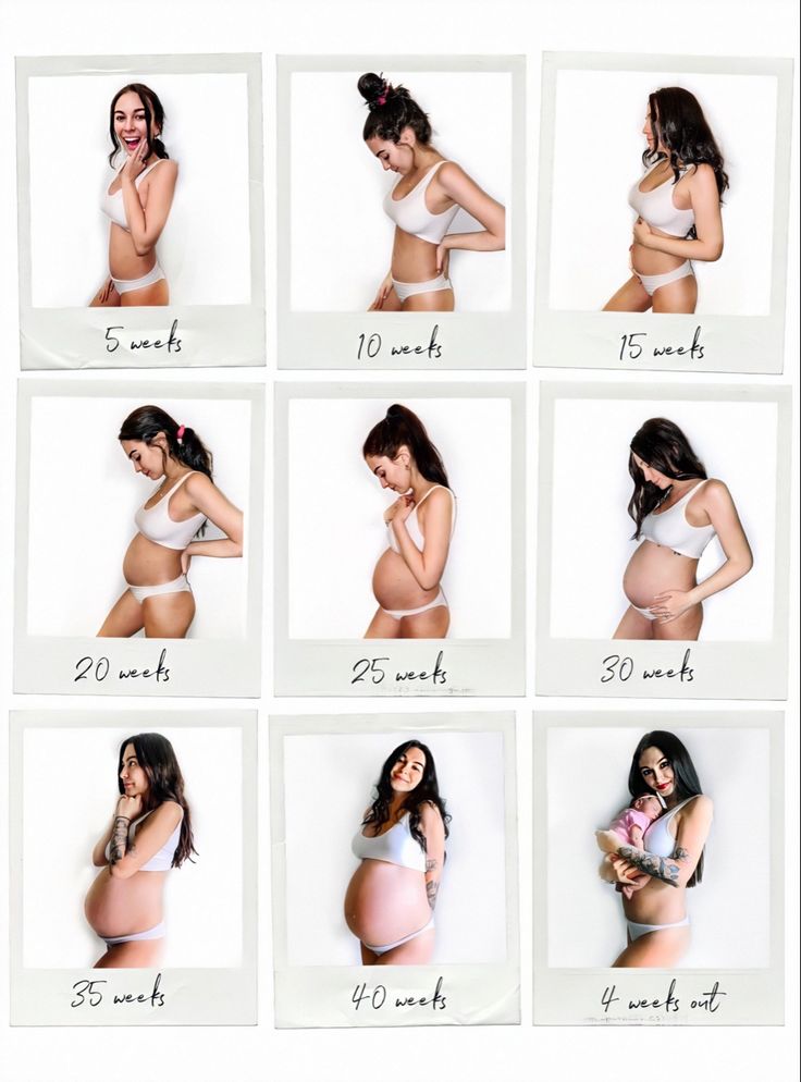 a series of photos showing the stages of a pregnant woman