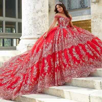 ad eBay - Elegant Red Sequin Lace Quinceanera Dresses Off Shoulder Ball Gown Sweep Train - Buy Now, click the link (eBay) Quinceanera Collection, Off Shoulder Ball Gown, Military Ball Dresses, Champagne Dress, Princess Ball Gowns, Quinceanera Dress, Ball Gown Skirt, Tulle Ball Gown, Illusion Dress