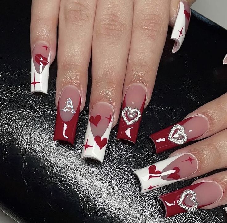 Romantic Nail Art, Valentine Day Nails, Wow Nails, Punk Nails, Valentine Nails, Grunge Nails, Girly Acrylic Nails, Dope Nail Designs, Short Acrylic