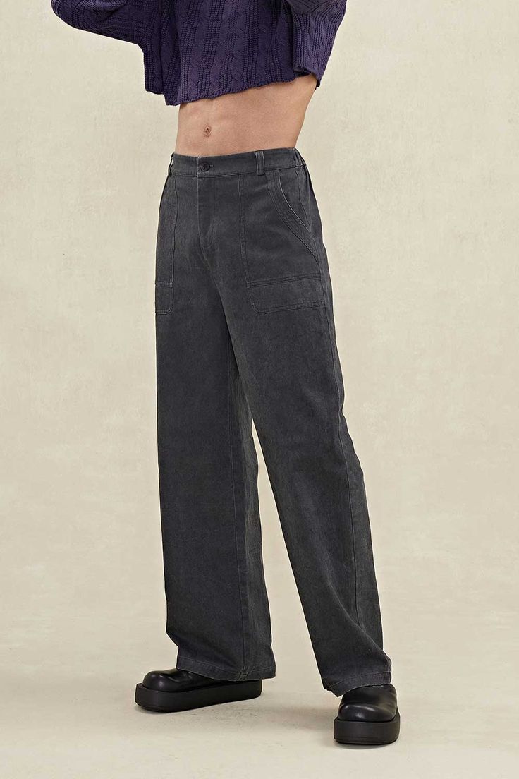 YPL Functional Work Pants are expertly crafted from a selection of high quality cotton for durability and comfort. These pants feature two large pockets on both sides for maximum convenience. Enjoy a durable and comfortable fit with YPL Functional Work Pants. Gray Cotton Utility Cargo Jeans, Washed Black Relaxed Fit Cotton Cargo Pants, Wide-leg Washed Black Cotton Cargo Pants, Washed Black Relaxed Fit Wide Leg Cargo Pants, Washed Black Relaxed Fit Utility Pants, Washed Black Cotton Pants With Multiple Pockets, Washed Black Wide Leg Cotton Cargo Pants, Washed Black Wide Leg Cargo Pants With Relaxed Fit, Full-length Cotton Cargo Jeans For Work