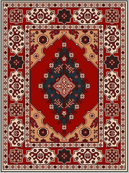 Very Rare, Ottoman, Rug, Red