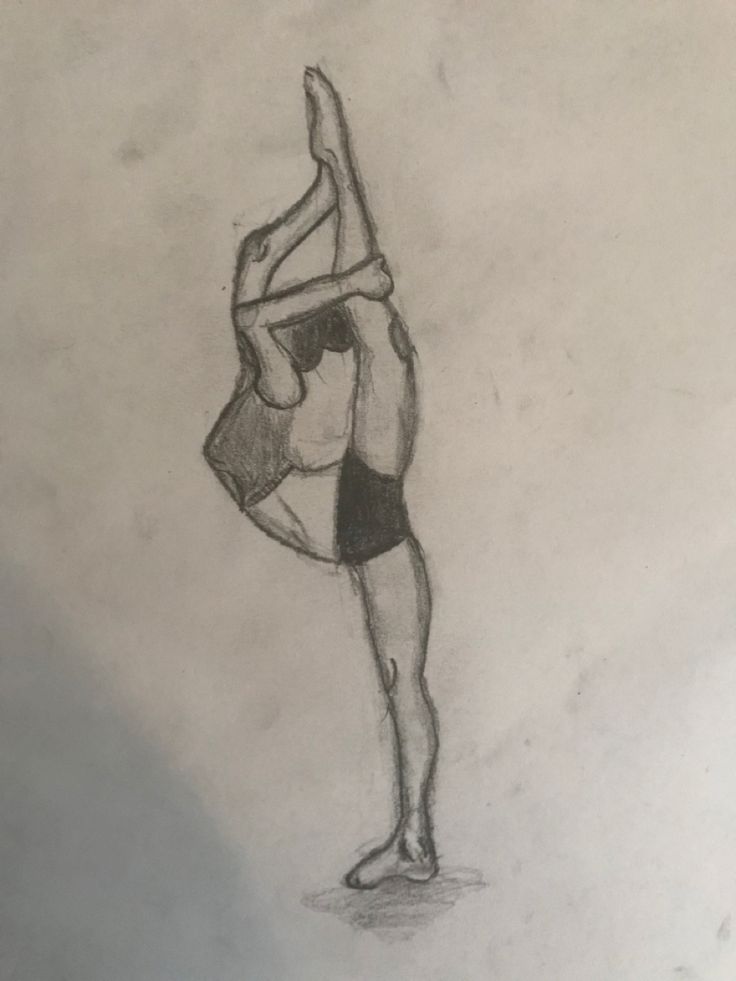 a pencil drawing of a person doing a handstand on one hand and another arm in the other