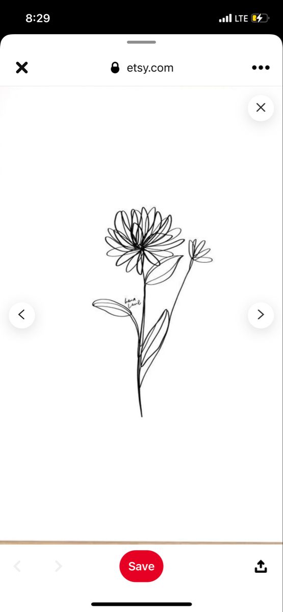 an image of a flower drawn on the screen with text that reads,'save '