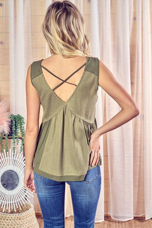 This effortlessly cool tank was made for summer nights that turn into mornings. In an olive green knit blend, it features spaghetti straps, a raw-edge hem and neckline studded with metal embellishments that catch the light. Throw it on over your favorite bralette or camisole and head out for a night of adventure that lasts until dawn. Whether you're dancing on the beach or stargazing with friends, this breezy top moves with you while its loose, laid-back fit keeps you comfortable into the wee ho Rachel Clark, Metal Embellishments, Until Dawn, Cool Tanks, New Inventory, Summer Nights, Raw Edge, Bralette, Olive Green