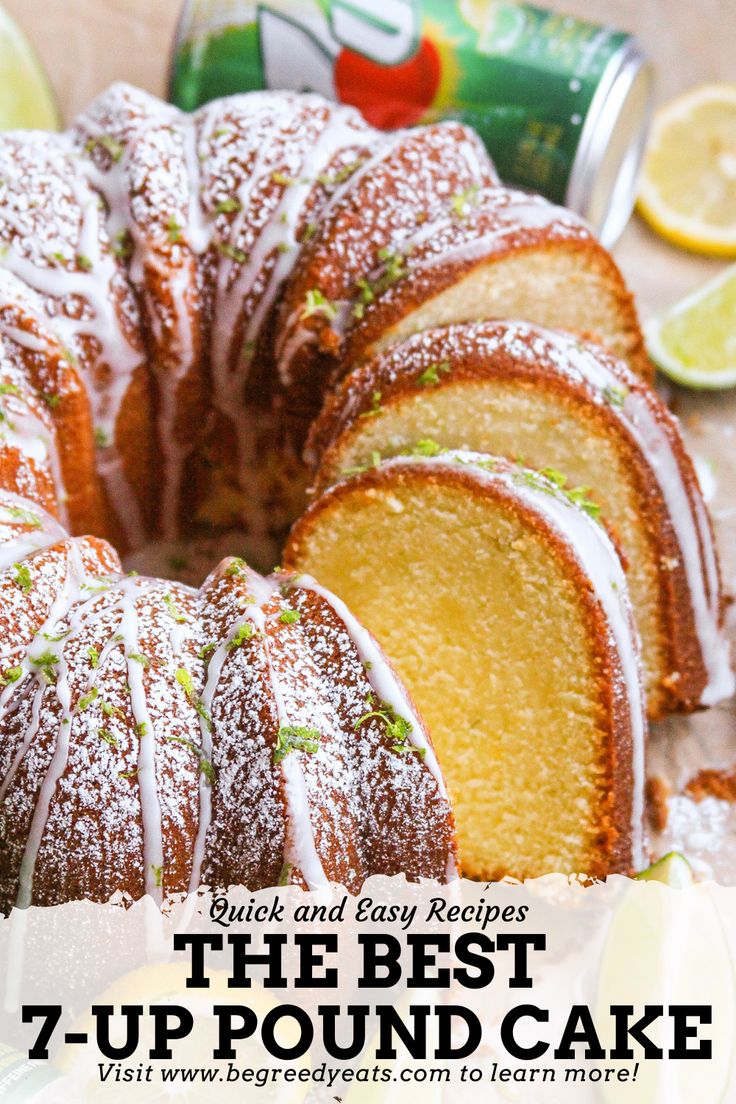 the best zup pound cake with lemons and icing on top is ready to be eaten