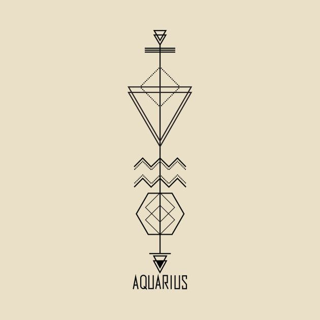 the symbol for aquariusus is shown in black and white on a beige background