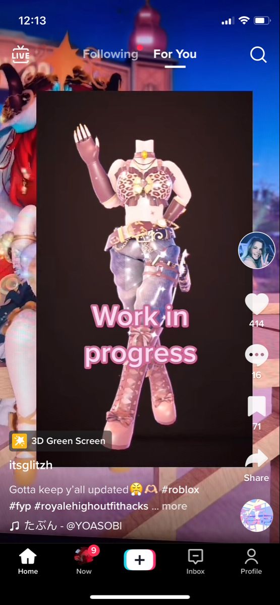 the screenshot shows an animated image of a woman in pink and white clothes with her hands up