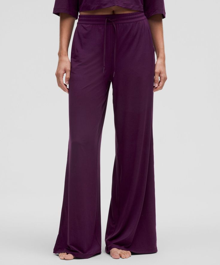 Modal High-Rise Wide-Leg Lounge Pant | Women's Pants | lululemon Flowy Wide Leg Pants, Wide Leg Lounge Pants, Lounge Pants Womens, Modal Fabric, Sheer Fabric, Fall 2024, Work Outfits, Sheer Fabrics, Lounge Pants