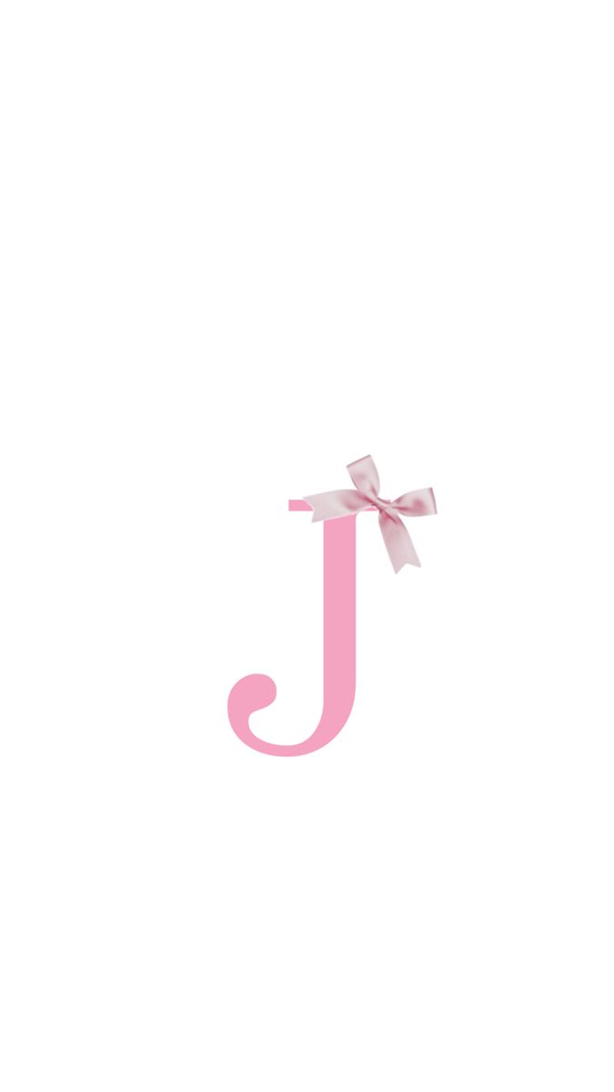 a pink letter j with a bow on it