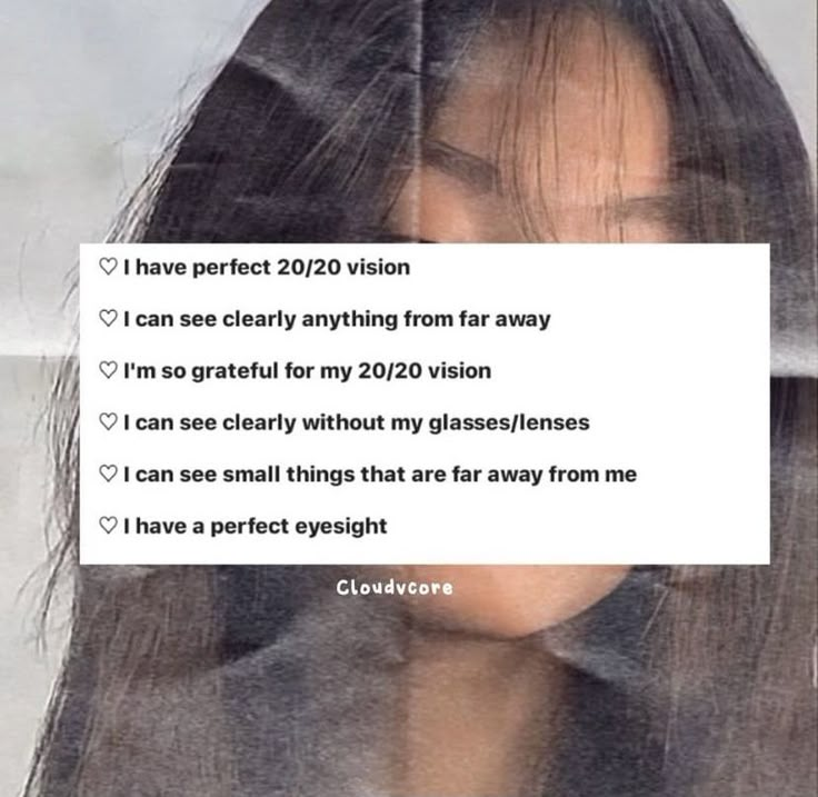 Manifest Perfect Eyesight, Perfect Eyesight Affirmation, Perfect Vision Eyes, Good Eyesight Affirmation, Healthy Eyes Affirmations, Perfect Eyesight Vision Board, Straight Hair Affirmations, Eyesight Affirmations, Eyes Affirmations