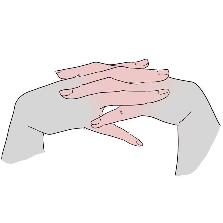 two hands touching each other with one hand holding the other's arm and fingers