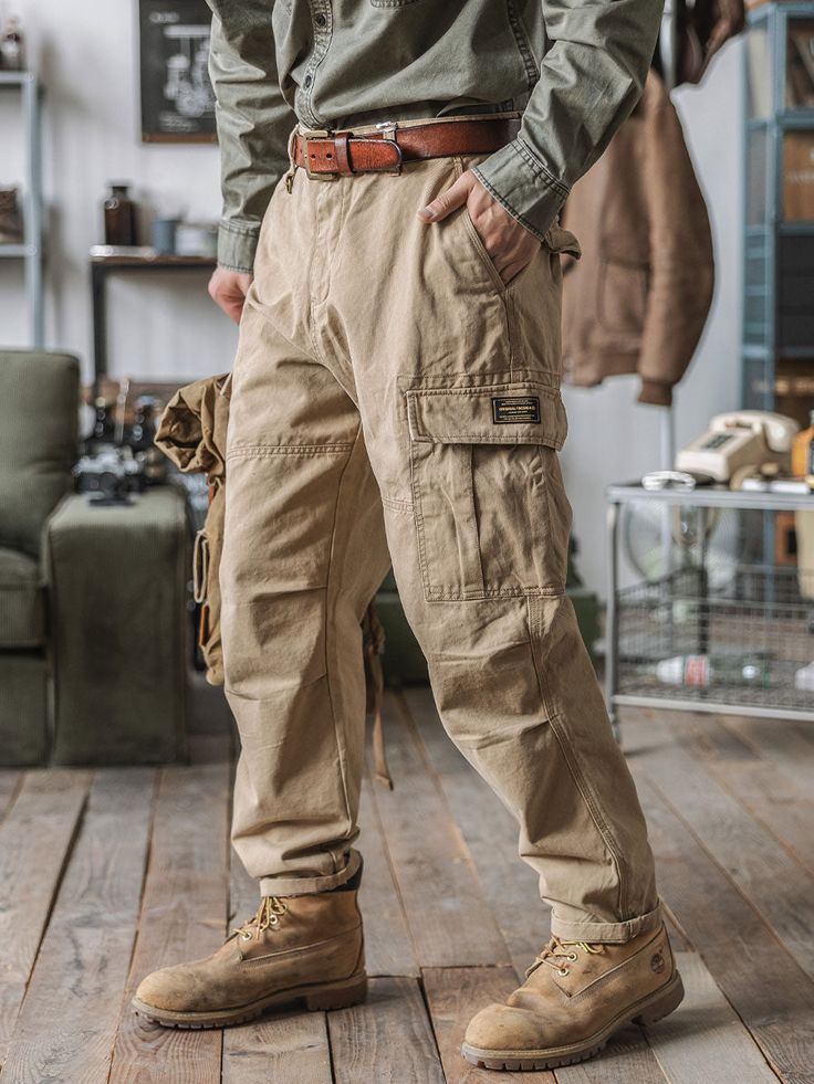 This regular cargo pants are anything but regular, enriched with hard wearing and rinsed for a softer, worn-in feel. They’re cut to a regular fit with a slouchy mid-rise. shaped knees. And with two cargo pockets on the thighs.These pants offer a timeless, military-inspired aesthetic that's perfect for any occasion. Features 100% Cotton Regular Fit Zip Fly 2 Cargo Pockets 2 Side Pockets 2 Back Pockets Style Number:392 SIZING & FIT Please carefully read the size info before purchase! Different pro Mens Hiking Pants, Denim Overalls Shorts, Modern Men, Cargo Pants Outfit, Inspired Aesthetic, Chino Jeans, Mens Pants Fashion, Pants Style, Man Style