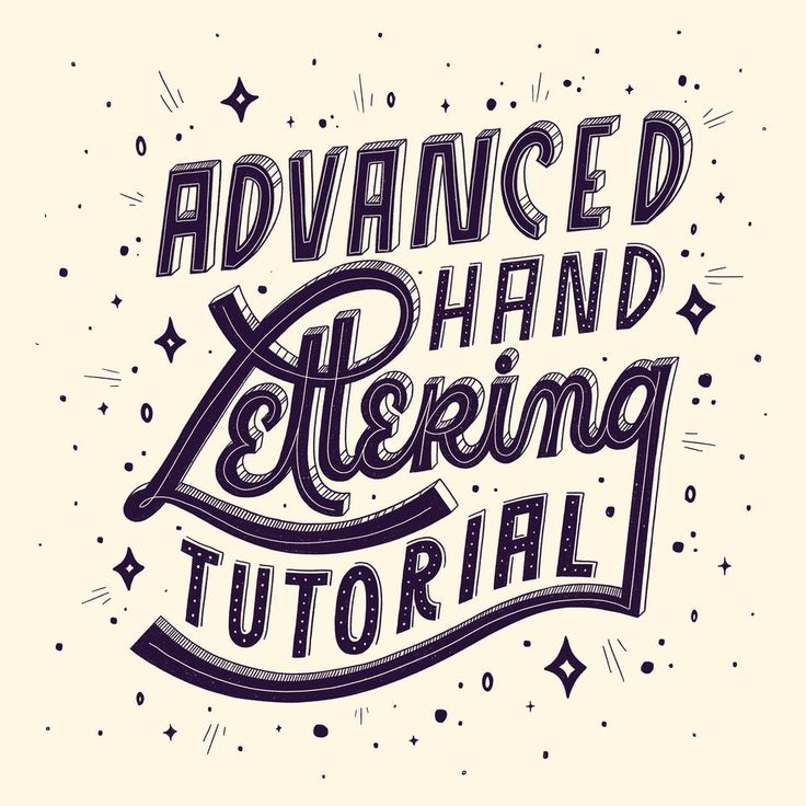 the words advanced hand lettering with stars around it