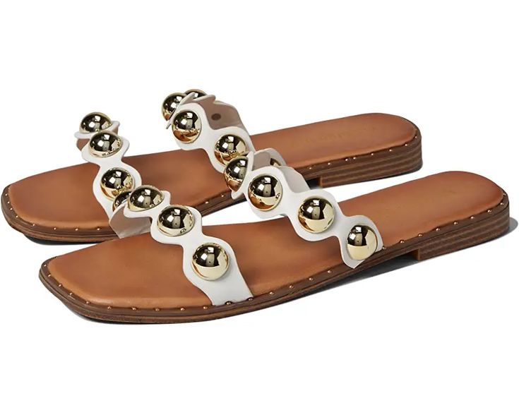 Madden Girl Hope | 6pm Adjustable Synthetic Footbed Sandals For Spring, Chic Open Toe Footbed Sandals For Vacation, Spring Synthetic Open Toe Footbed Sandals, Chic Open Toe Footbed Sandals For Day Out, Chic Slides With Cushioned Footbed For Vacation, Chic Vacation Slides With Cushioned Footbed, Chic Adjustable Slides, Adjustable Open Toe Footbed Sandals For Vacation, Chic White Footbed Sandals For Spring