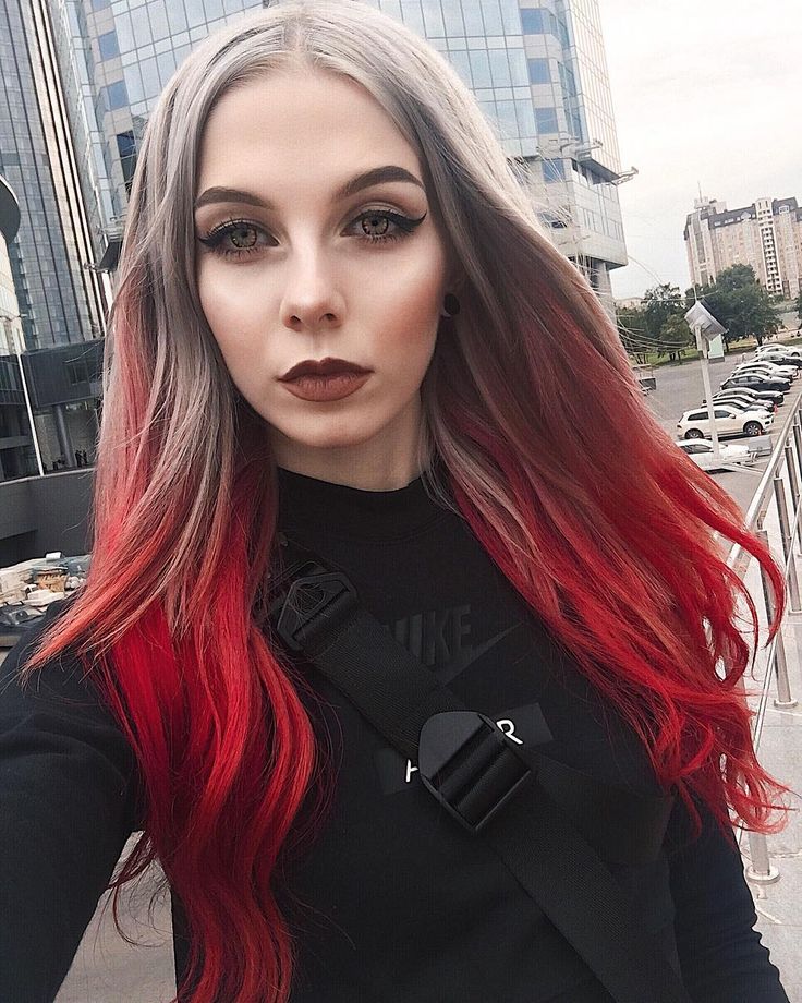 Actual angel @annrossiel looking gorge in a silver to red color melt. She used our Silver Lining + True Lust to get this heavenly look Viking Aesthetic, Red Ombre Hair, Red Blonde Hair, Color Melt, Silver Blonde Hair, Candy Hair, Red Wigs, Braids For Long Hair, Silver Lining