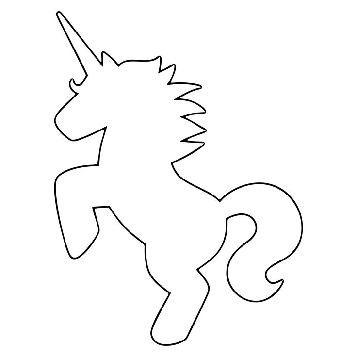 the outline of a unicorn that is outlined in black and white