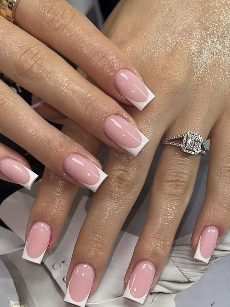 Girly Acrylic Nails, Basic Nails, French Tip Acrylic Nails, French Acrylic Nails, Classy Acrylic Nails, Acrylic Nails Coffin Short, Nagel Inspo, Short Acrylic Nails Designs, Pink Acrylic Nails