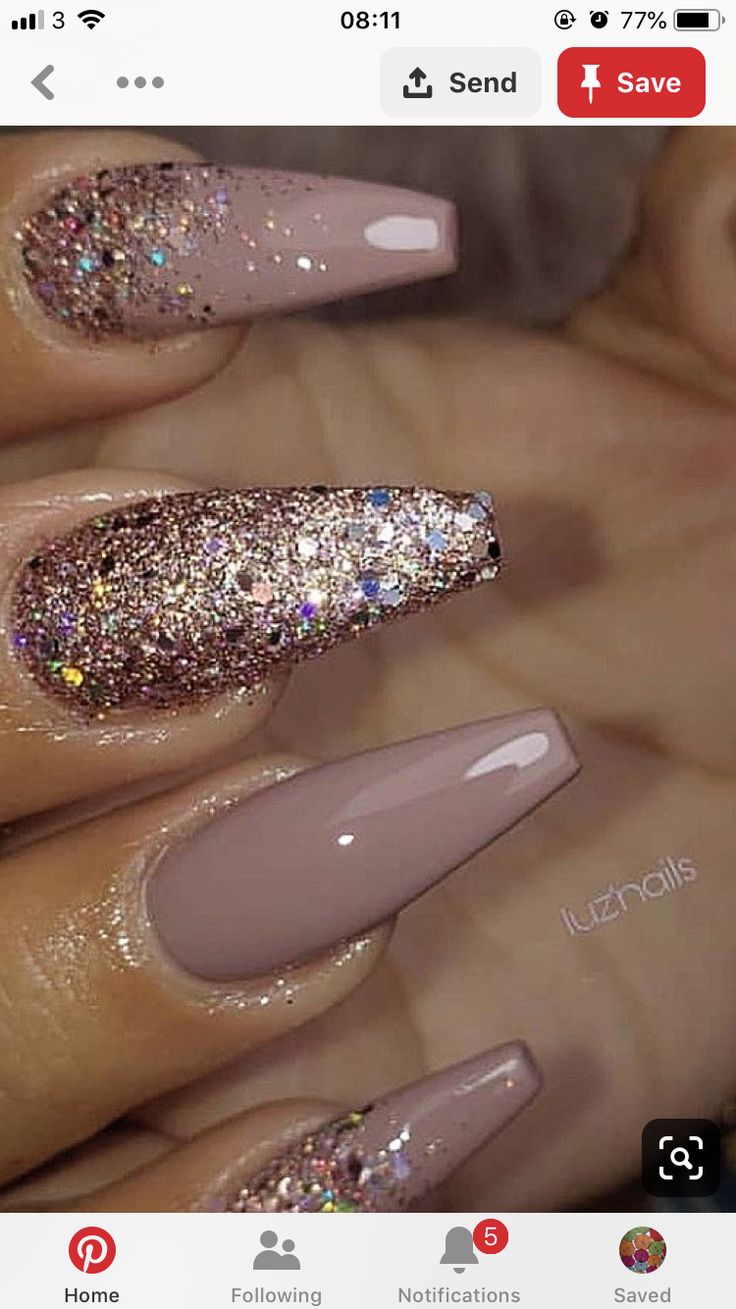 New Nail Designs, Cute Spring Nails, Glamour Nails, Nail Design Inspiration, Gold Nail, Trim Nails, Nail Designs Glitter, Coffin Nails Designs, Pretty Acrylic Nails