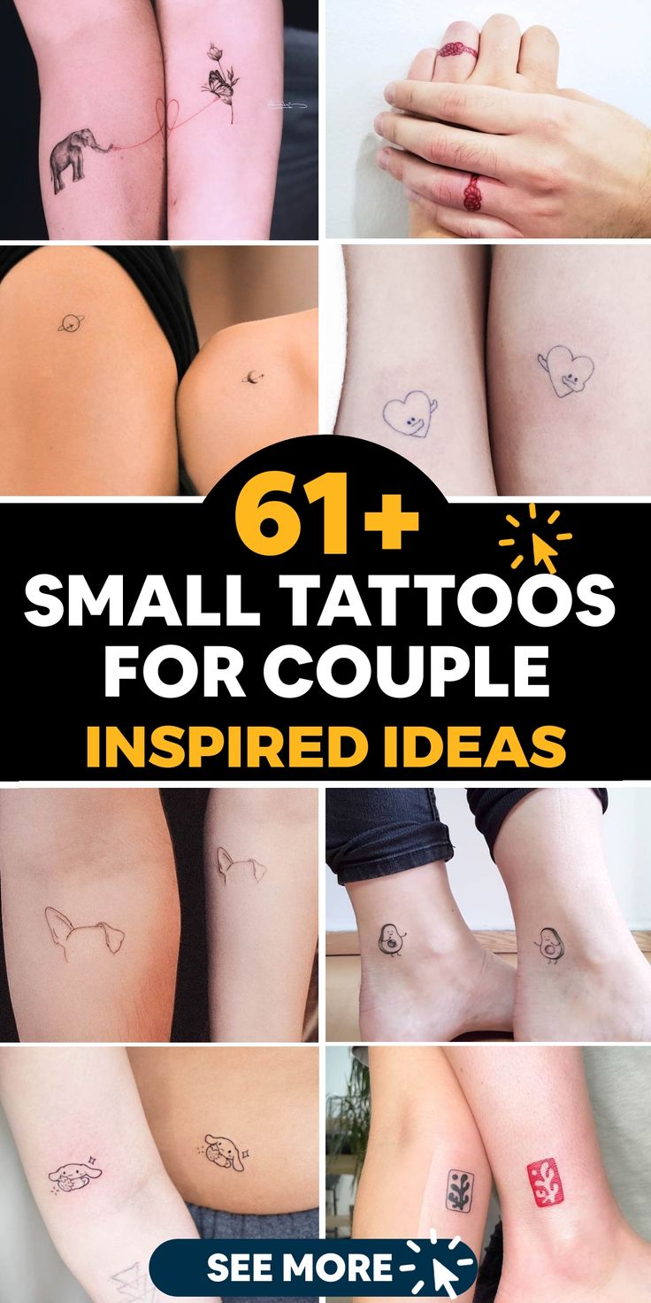 six small tattoos for couples that are easy to do and can be done on both legs