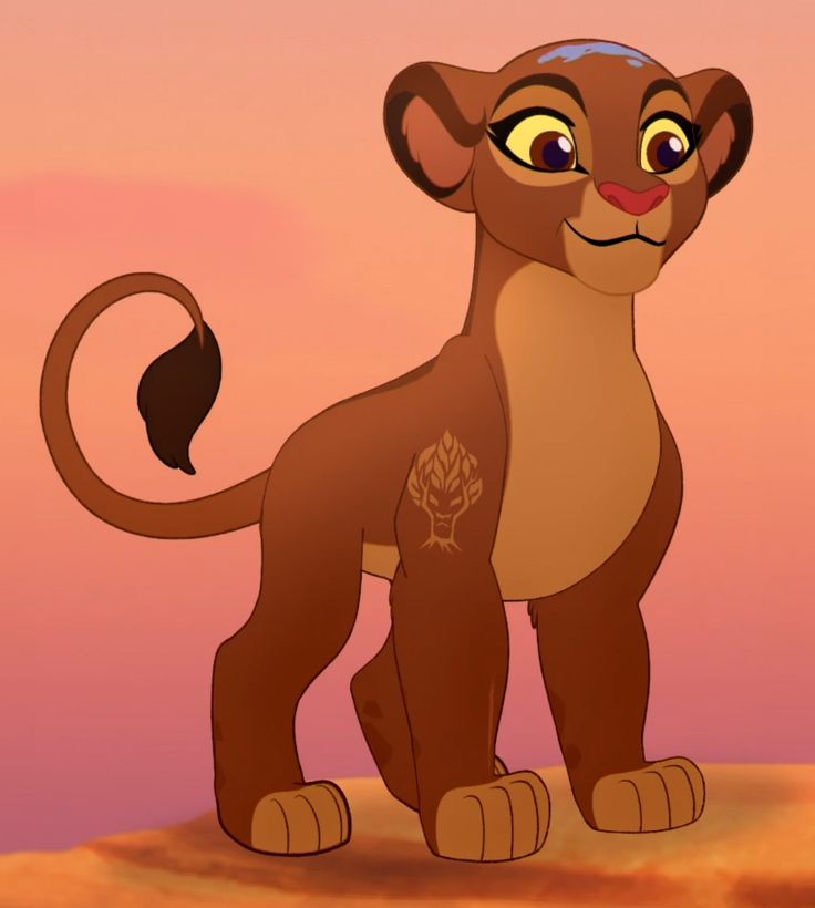 the lion cub from disney's the lion king standing in front of a pink sky