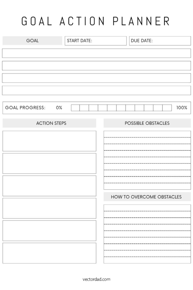 the goal action planner is shown in black and white