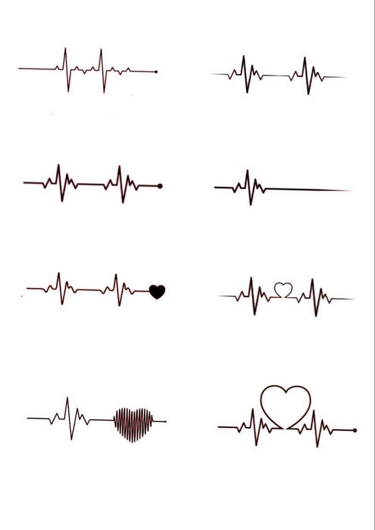 heartbeats and heart beat lines on white paper