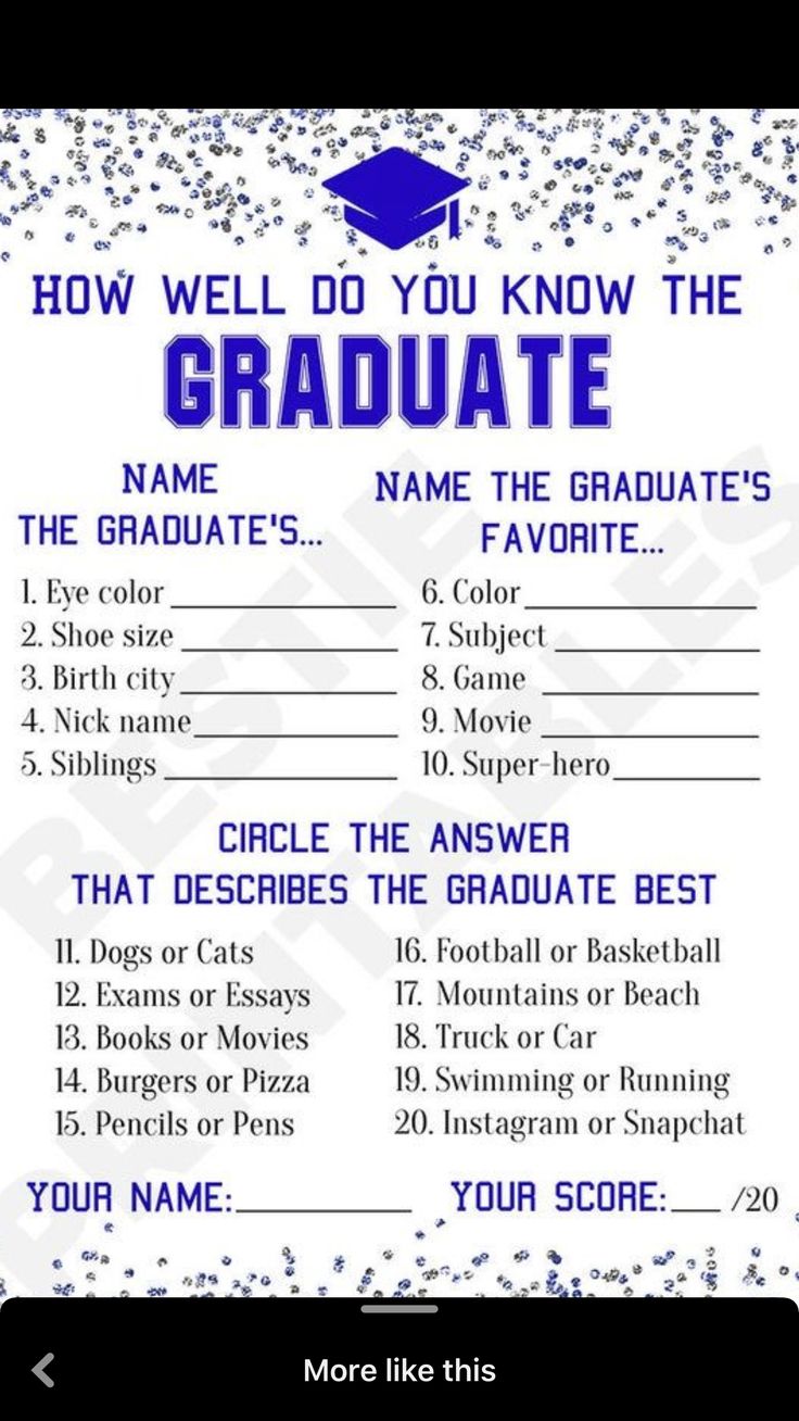 a sign that says, how well do you know the graduate name?