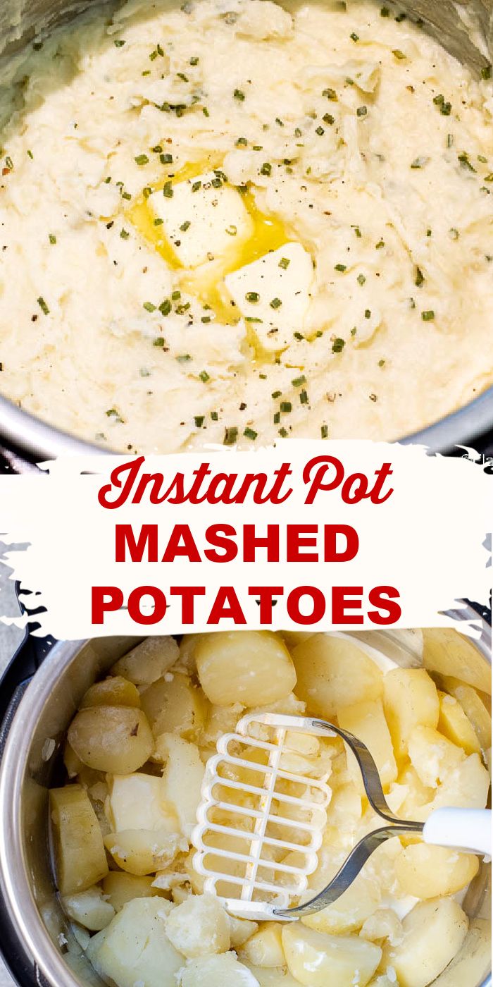 instant pot mashed potatoes in a pan with a whisk