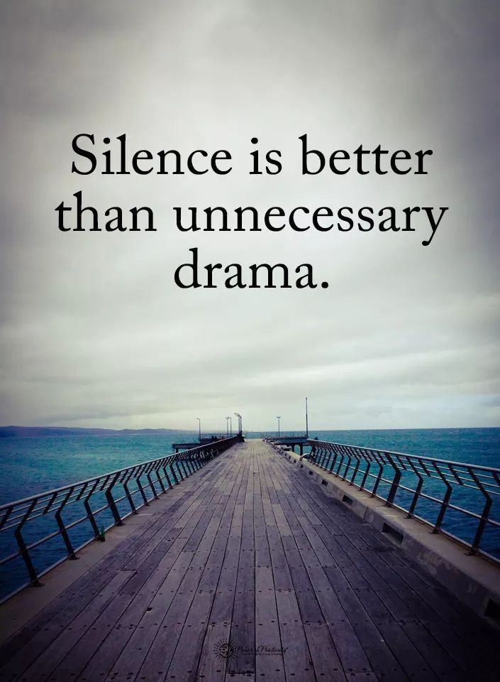 a pier with the words silence is better than unneessory drama