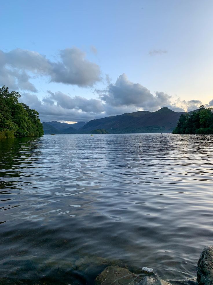 the water is very calm and clear for us to see on this day in the lake