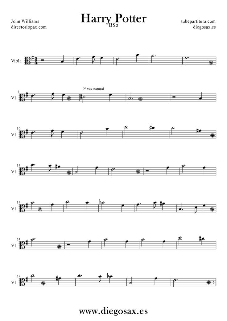 harry potter sheet music for violin and piano with notes in the bottom right hand corner